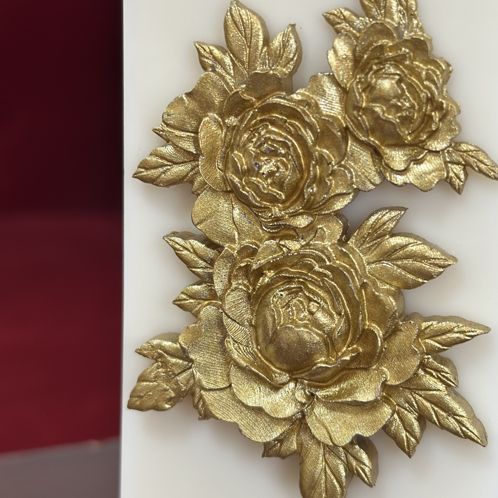 Świeca Kwadrat Róża Gold