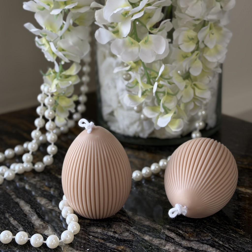 Świeca Jajko z ryflowaniami (2 szt.)