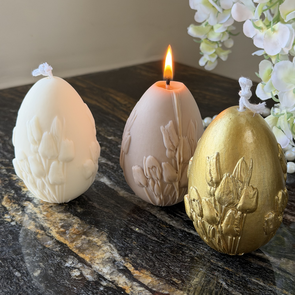 Świeca Jajko Pisanka Tulipany