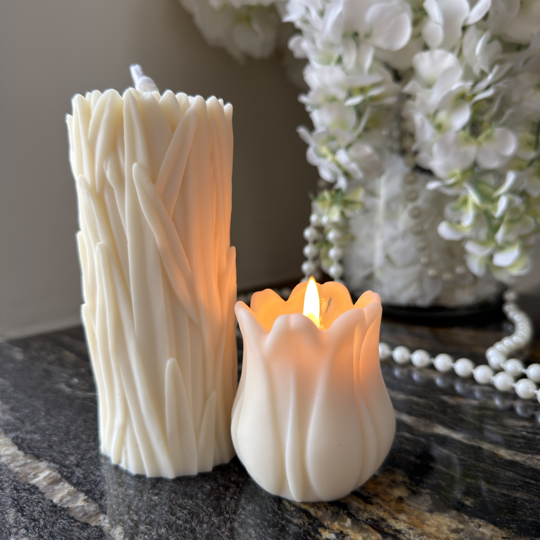 Zestaw świec: Wiosna (Trawa & Tulipan)