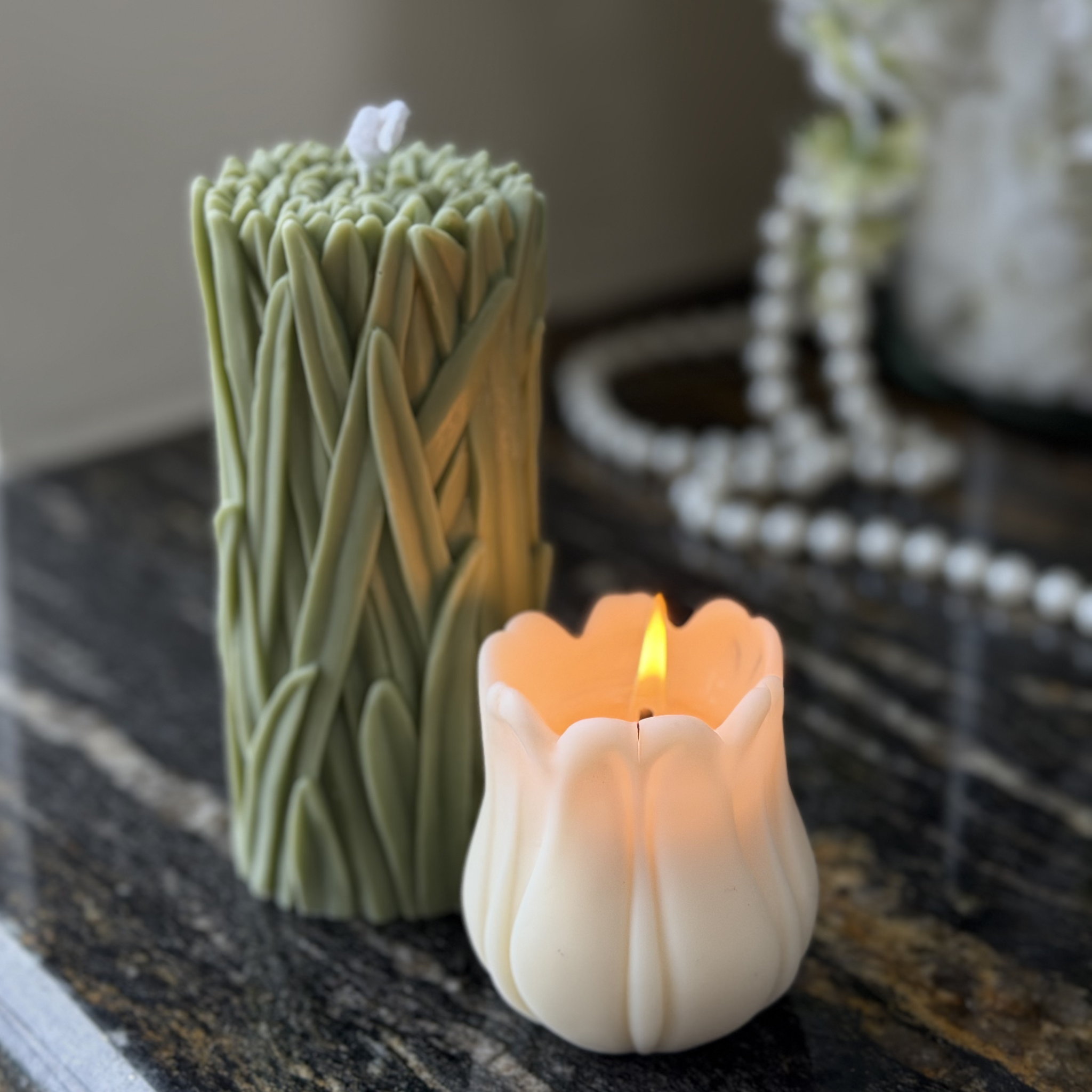 Zestaw świec: Wiosna (Trawa & Tulipan)