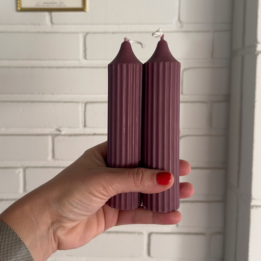 Świeca Pillar Ribbed - 2 szt.