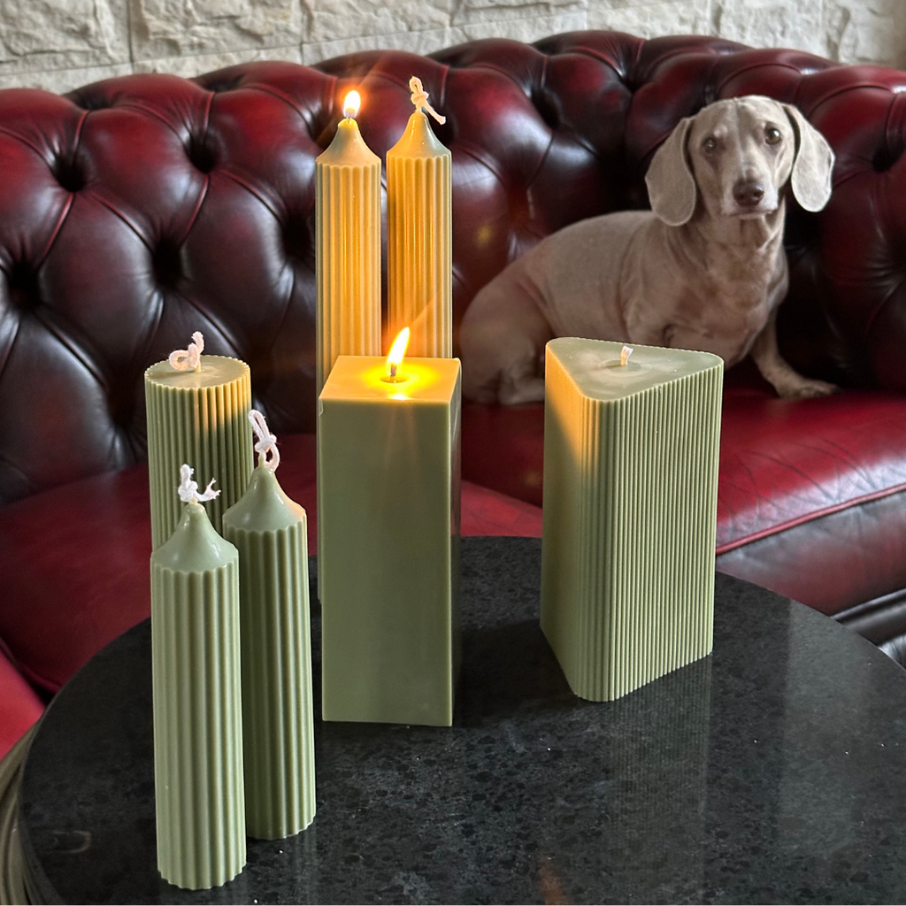 Zestaw @exploringinteriors: Świece Trójkąt & Kwadrat & Pillar